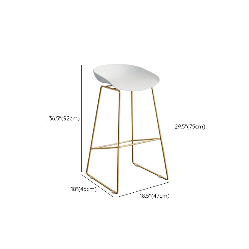 Metal Barstools Glam Armless Bar Stools with Gold Metal Legs