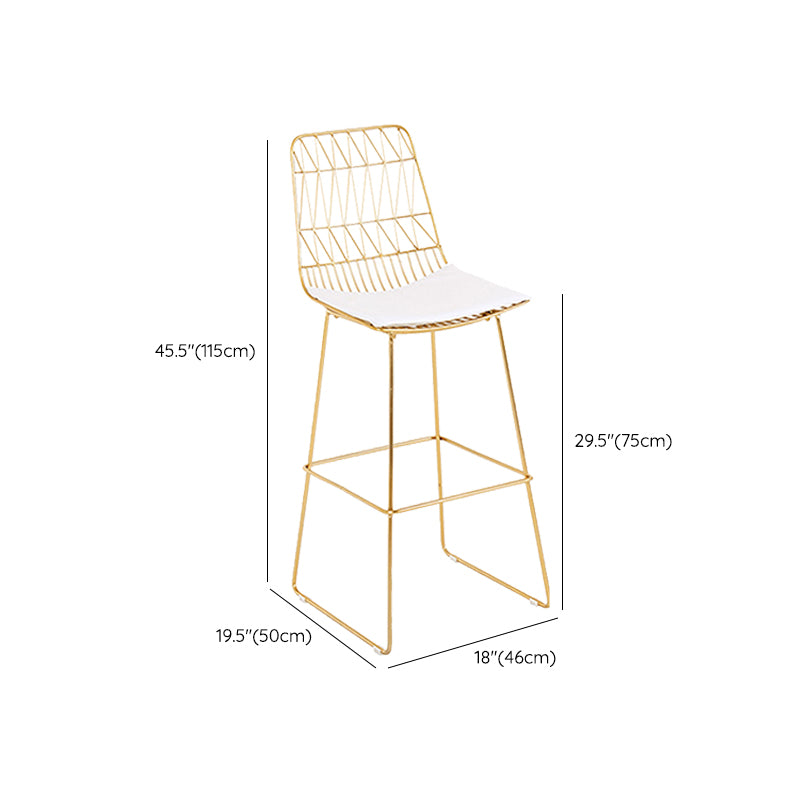 Metal Barstools Glam Armless Bar Stools with Gold Metal Legs