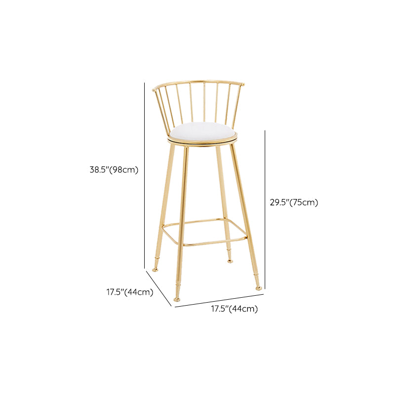 Metal Barstools Glam Armless Bar Stools with Gold Metal Legs