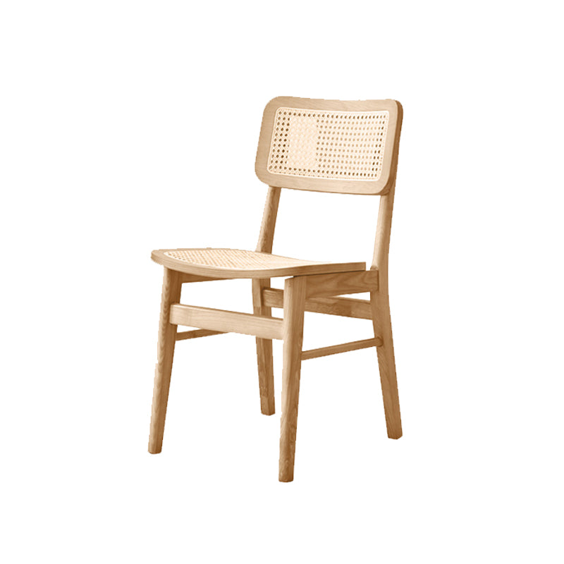 Ash Solid Wood Frame Bar Stool Contemporary Armless Indoor Stool with Rattan Seat