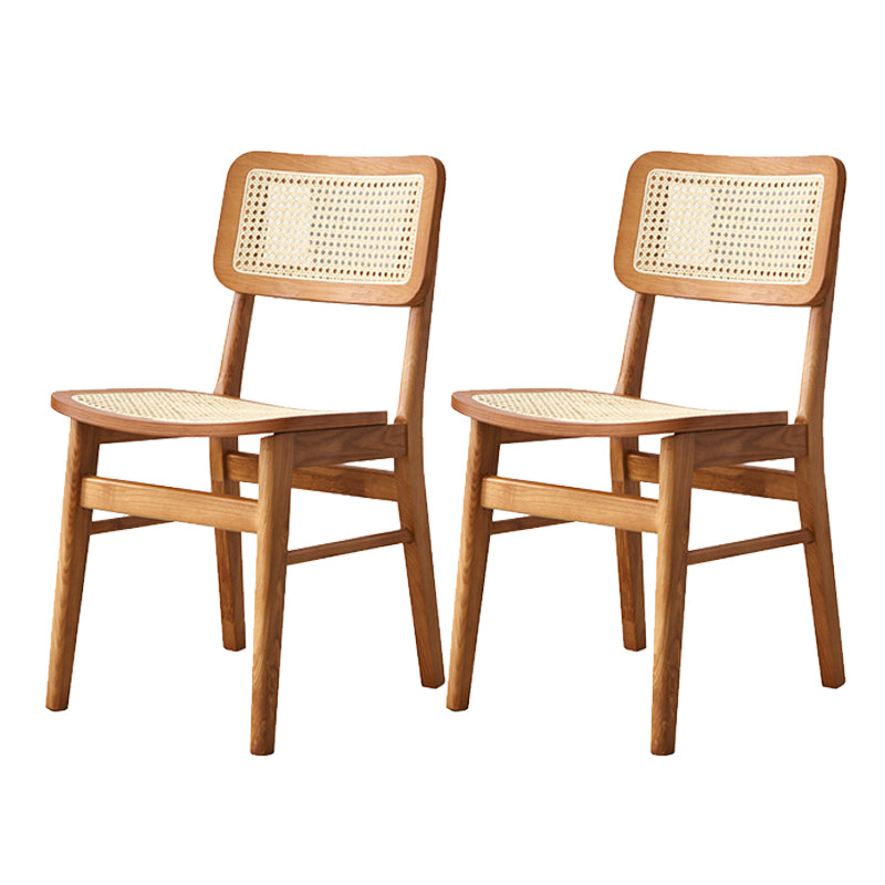 Ash Solid Wood Frame Bar Stool Contemporary Armless Indoor Stool with Rattan Seat