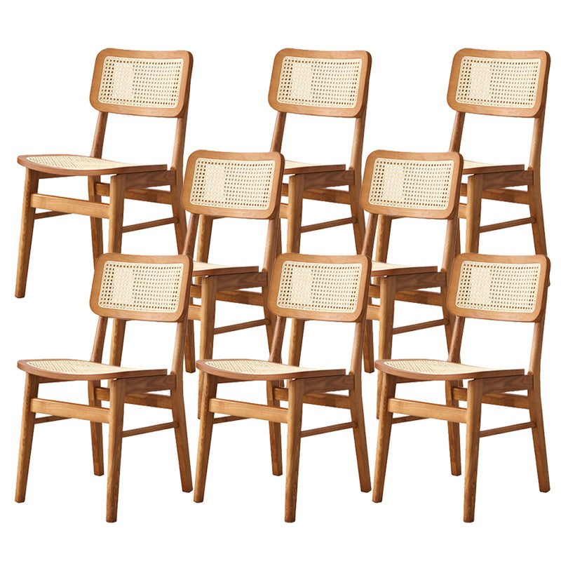 Ash Solid Wood Frame Bar Stool Contemporary Armless Indoor Stool with Rattan Seat