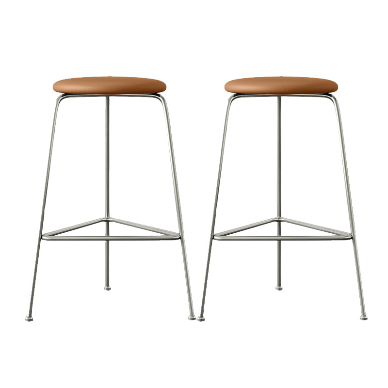 Contemporary Indoor Metal Bar Stool Backless Upholstered Bar Stool