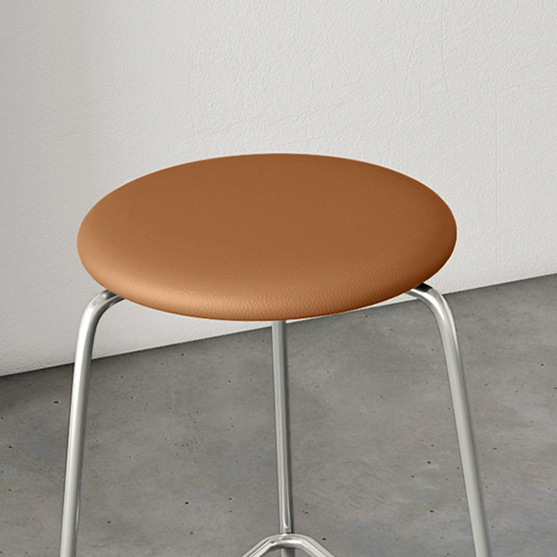 Contemporary Indoor Metal Bar Stool Backless Upholstered Bar Stool