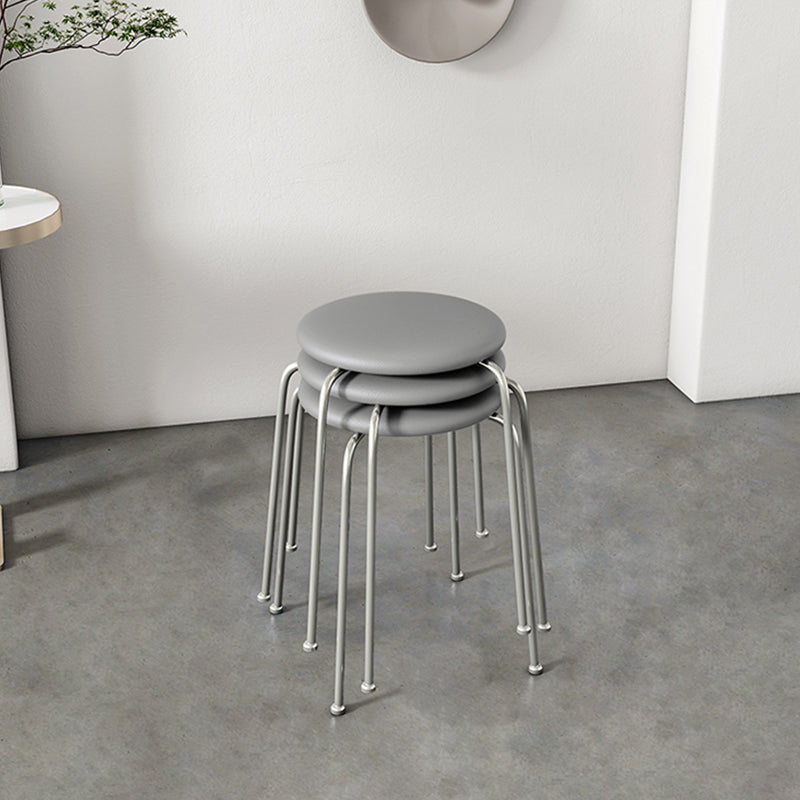 Contemporary Indoor Metal Bar Stool Backless Upholstered Bar Stool
