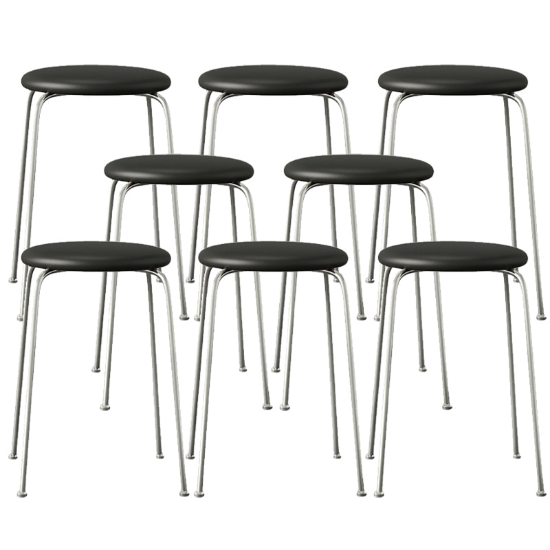 Contemporary Indoor Metal Bar Stool Backless Upholstered Bar Stool