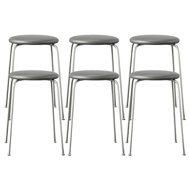 Contemporary Indoor Metal Bar Stool Backless Upholstered Bar Stool