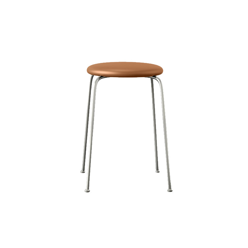 Contemporary Indoor Metal Bar Stool Backless Upholstered Bar Stool