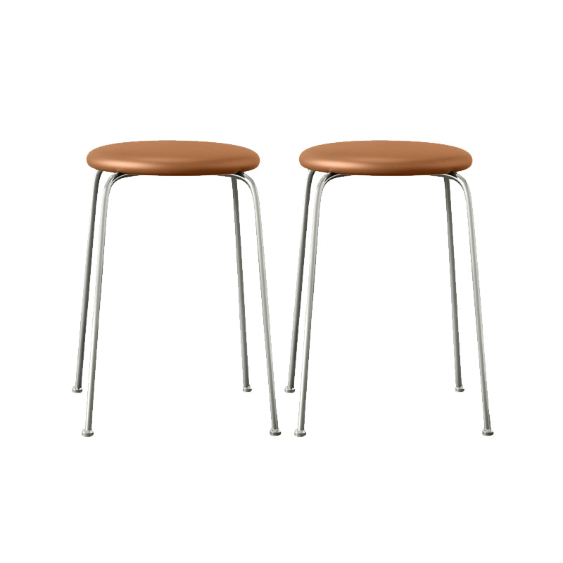 Contemporary Indoor Metal Bar Stool Backless Upholstered Bar Stool