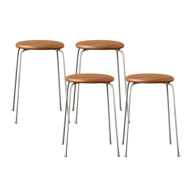Contemporary Indoor Metal Bar Stool Backless Upholstered Bar Stool