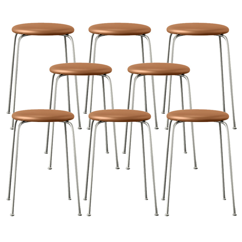 Contemporary Indoor Metal Bar Stool Backless Upholstered Bar Stool
