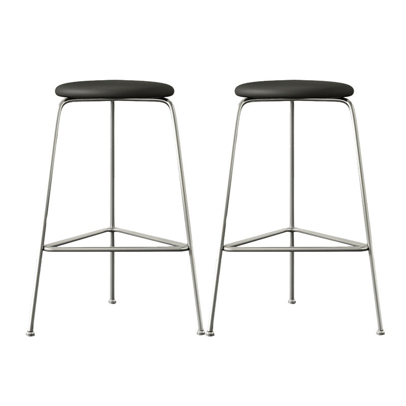 Contemporary Indoor Metal Bar Stool Backless Upholstered Bar Stool