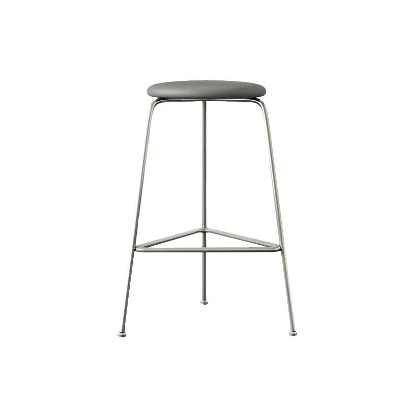 Contemporary Indoor Metal Bar Stool Backless Upholstered Bar Stool