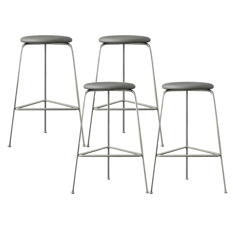 Contemporary Indoor Metal Bar Stool Backless Upholstered Bar Stool