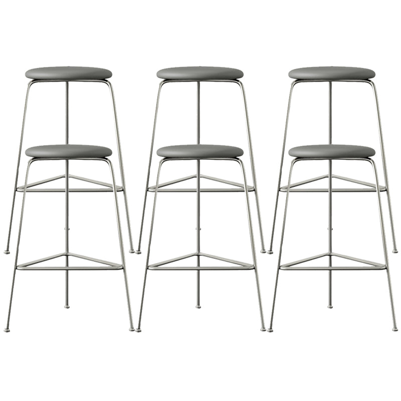 Contemporary Indoor Metal Bar Stool Backless Upholstered Bar Stool