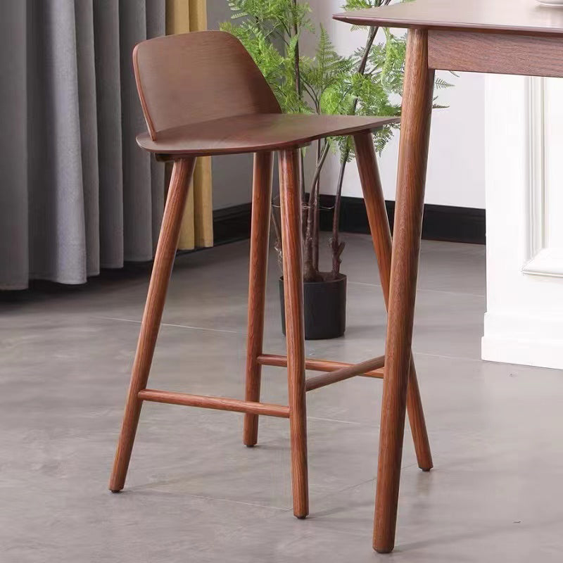 Contemporary Indoor Solid Wood Bar Stool Low Back Armless Stool