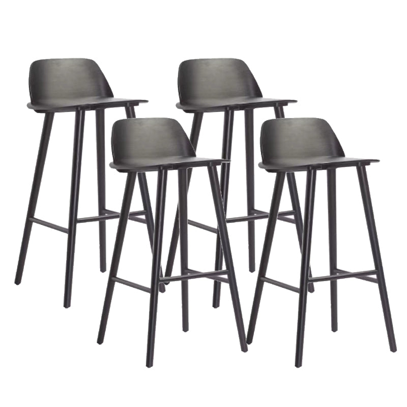 Contemporary Indoor Solid Wood Bar Stool Low Back Armless Stool