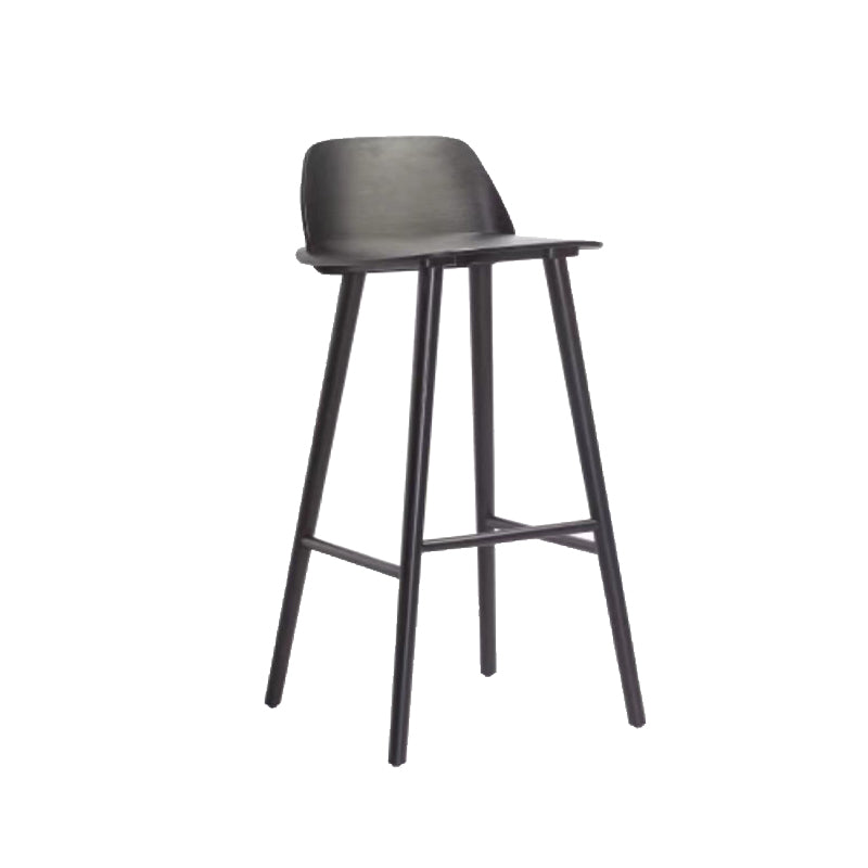 Contemporary Indoor Solid Wood Bar Stool Low Back Armless Stool