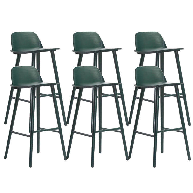 Contemporary Indoor Solid Wood Bar Stool Low Back Armless Stool