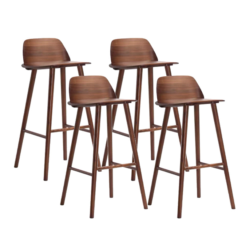 Contemporary Indoor Solid Wood Bar Stool Low Back Armless Stool
