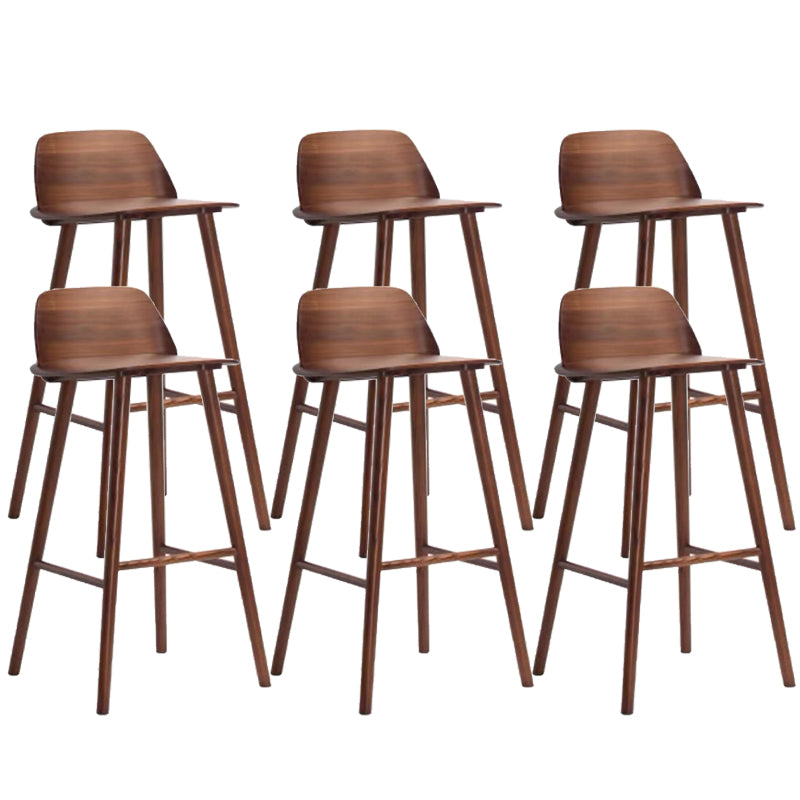 Contemporary Indoor Solid Wood Bar Stool Low Back Armless Stool