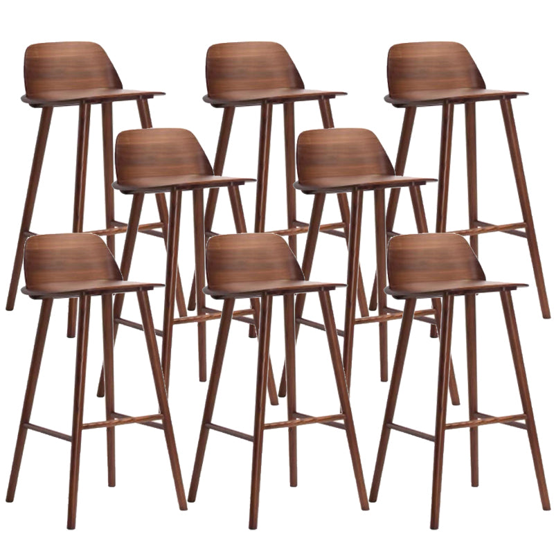 Contemporary Indoor Solid Wood Bar Stool Low Back Armless Stool