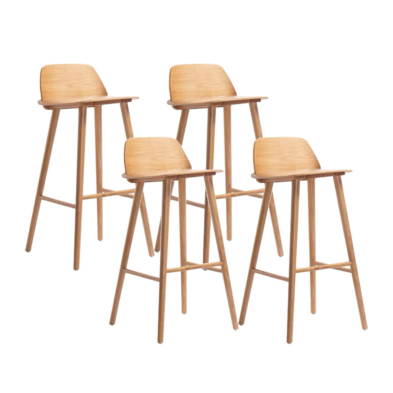 Contemporary Indoor Solid Wood Bar Stool Low Back Armless Stool