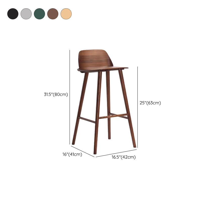 Contemporary Indoor Solid Wood Bar Stool Low Back Armless Stool