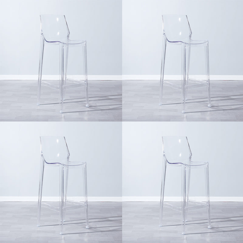Industrial Armless Low Back Stool Acrylic Bar Stool for Living Room