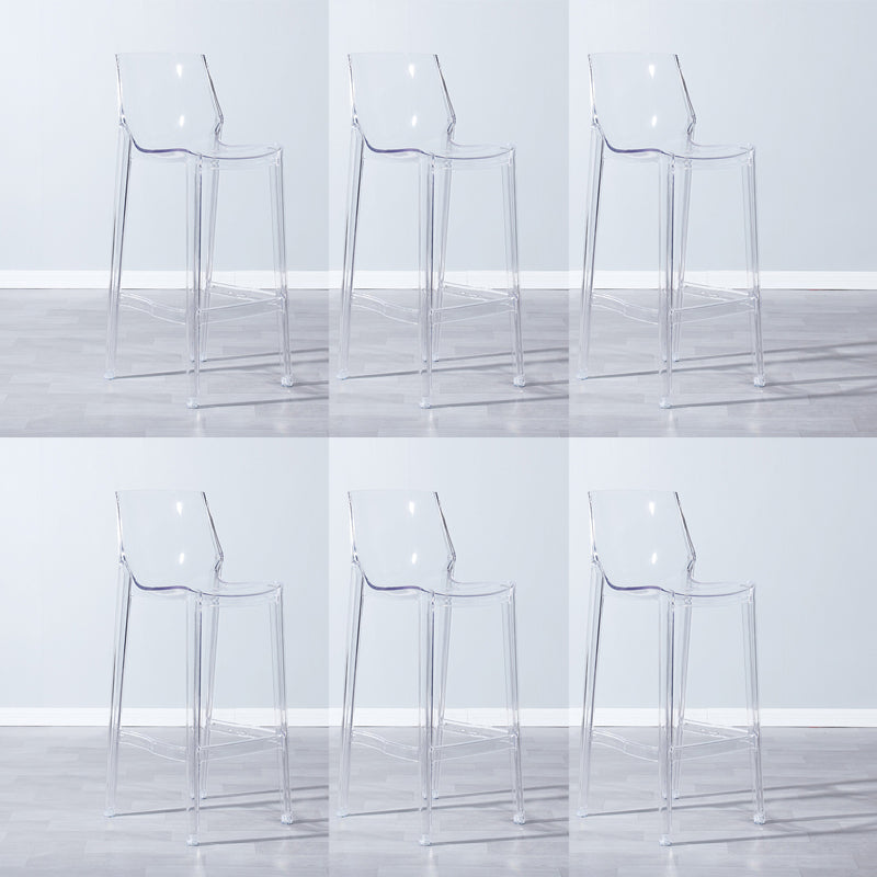 Industrial Armless Low Back Stool Acrylic Bar Stool for Living Room