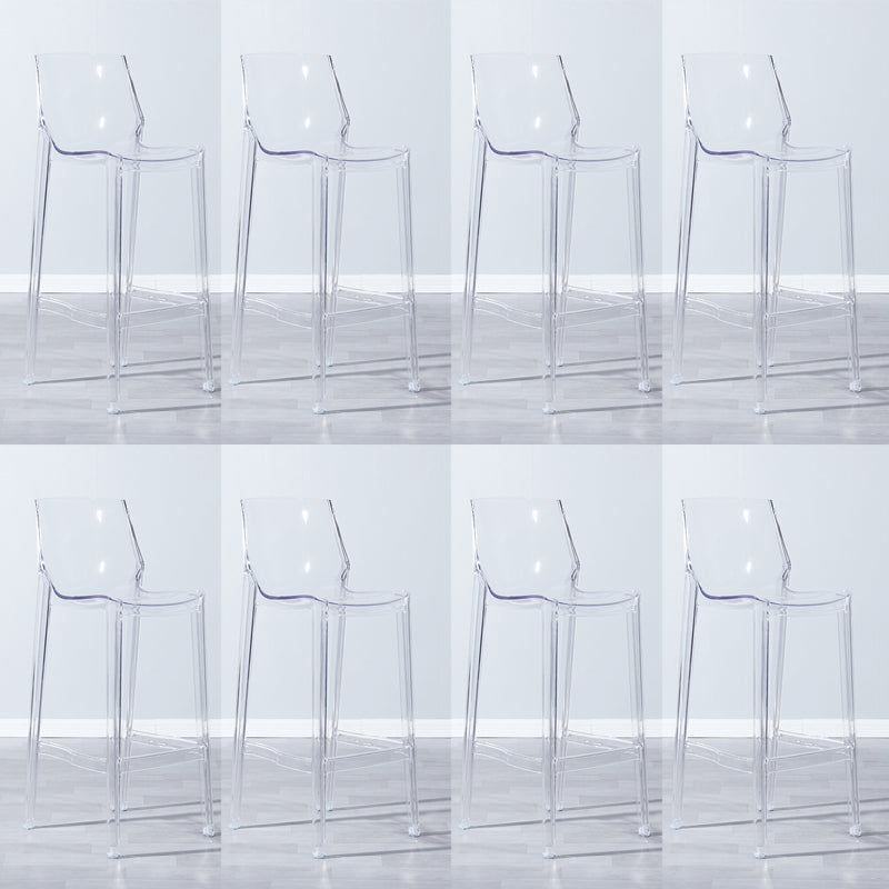 Industrial Armless Low Back Stool Acrylic Bar Stool for Living Room