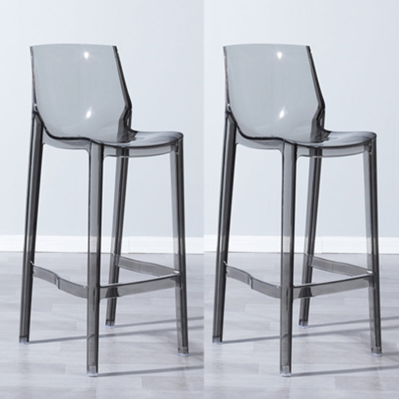 Industrial Armless Low Back Stool Acrylic Bar Stool for Living Room