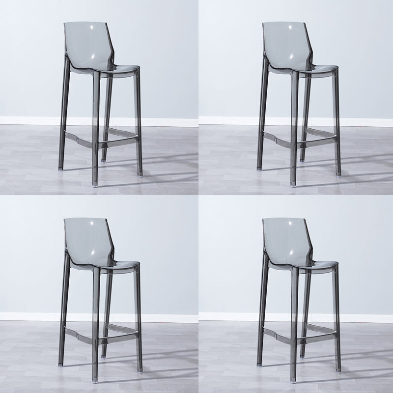 Industrial Armless Low Back Stool Acrylic Bar Stool for Living Room