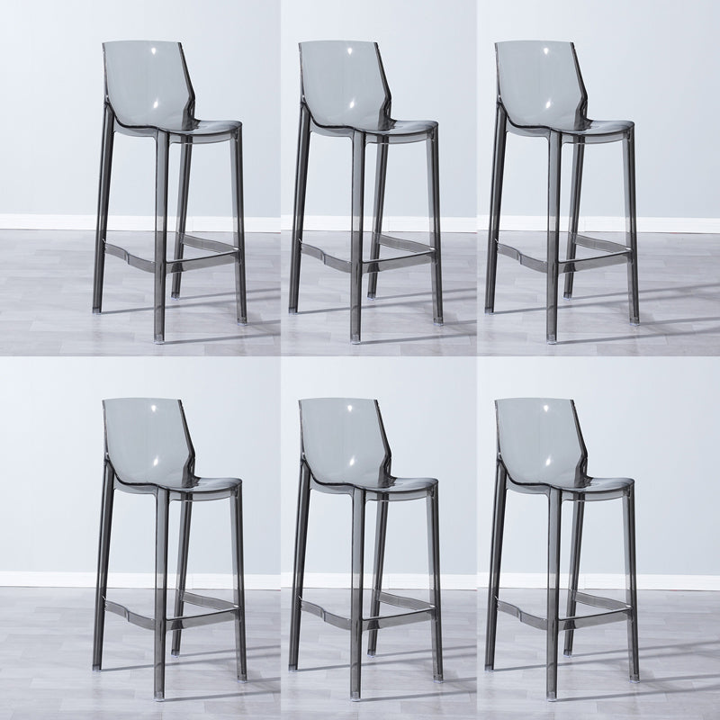 Industrial Armless Low Back Stool Acrylic Bar Stool for Living Room