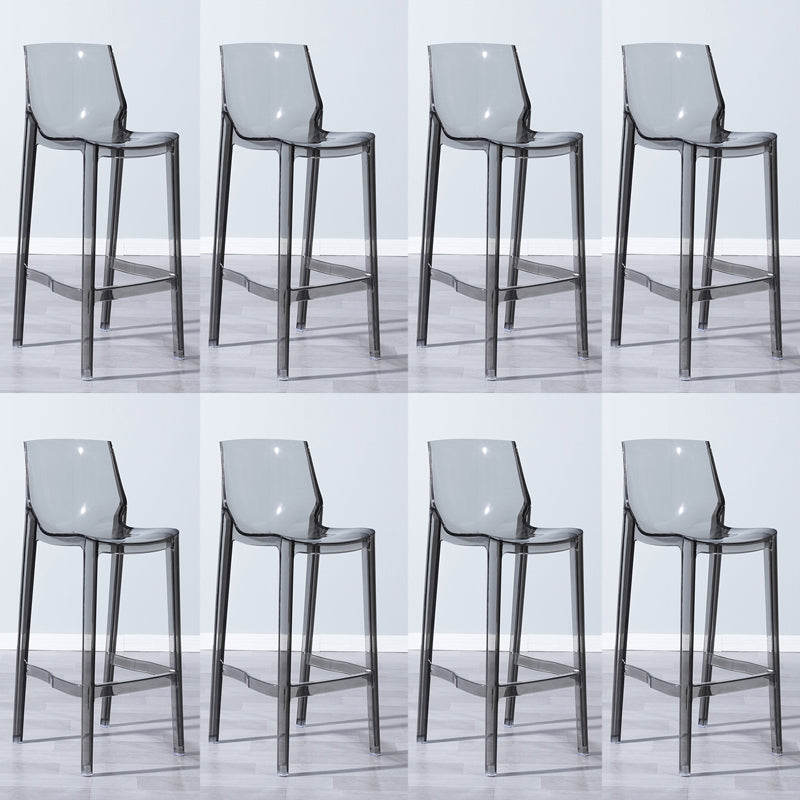 Industrial Armless Low Back Stool Acrylic Bar Stool for Living Room