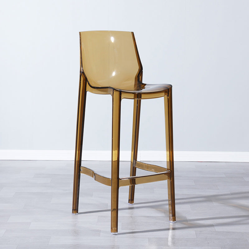 Industrial Armless Low Back Stool Acrylic Bar Stool for Living Room