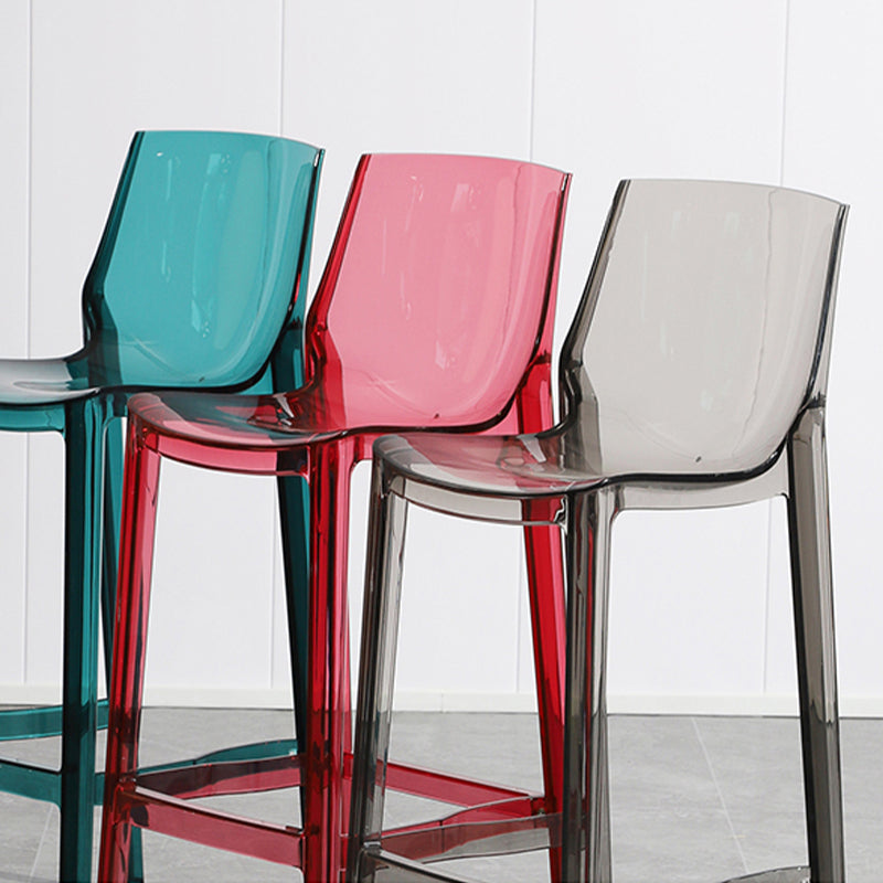 Industrial Armless Low Back Stool Acrylic Bar Stool for Living Room