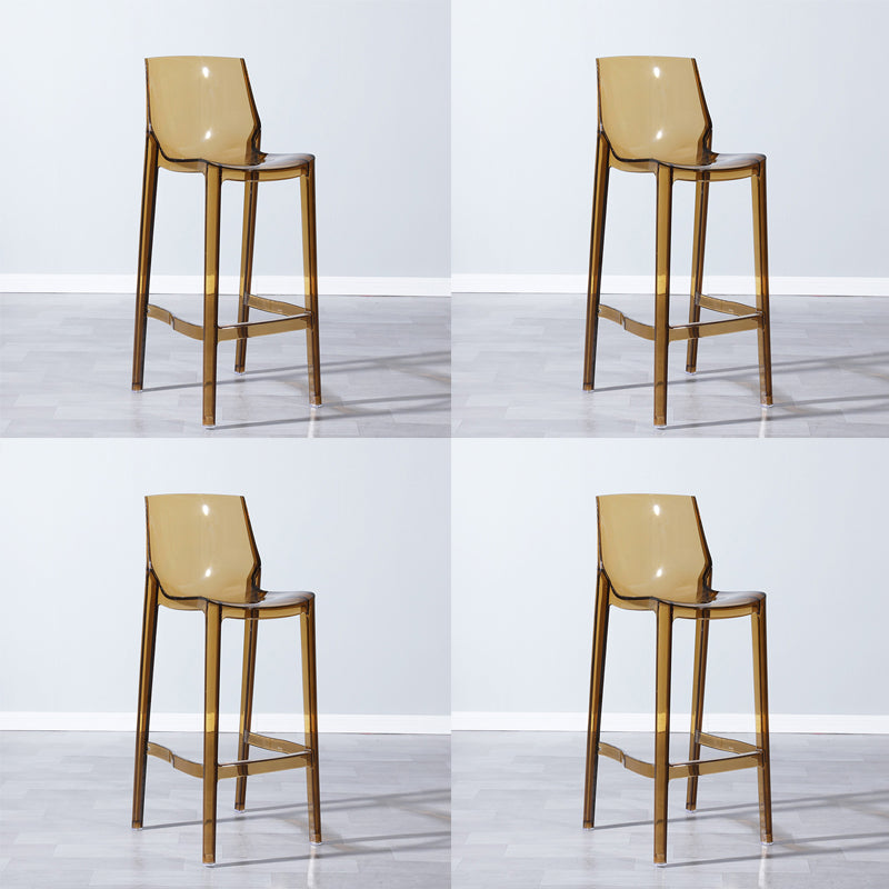 Industrial Armless Low Back Stool Acrylic Bar Stool for Living Room