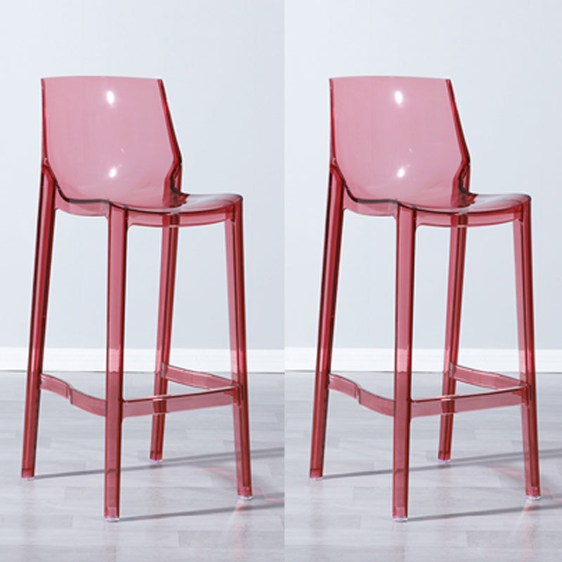 Industrial Armless Low Back Stool Acrylic Bar Stool for Living Room