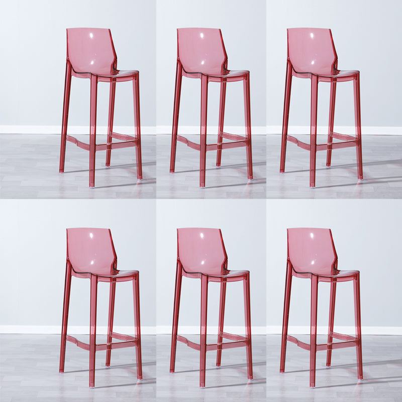Industrial Armless Low Back Stool Acrylic Bar Stool for Living Room