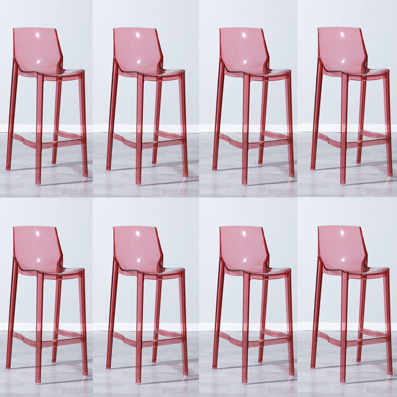 Industrial Armless Low Back Stool Acrylic Bar Stool for Living Room