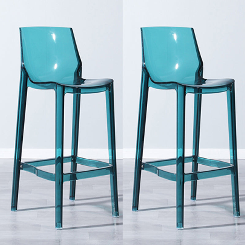 Industrial Armless Low Back Stool Acrylic Bar Stool for Living Room