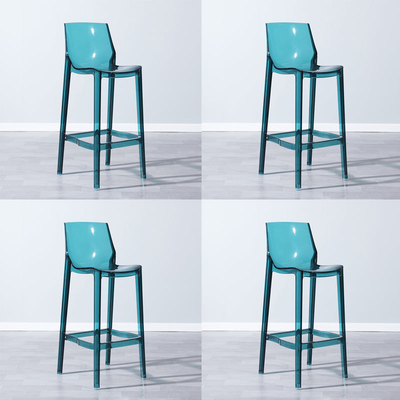 Industrial Armless Low Back Stool Acrylic Bar Stool for Living Room