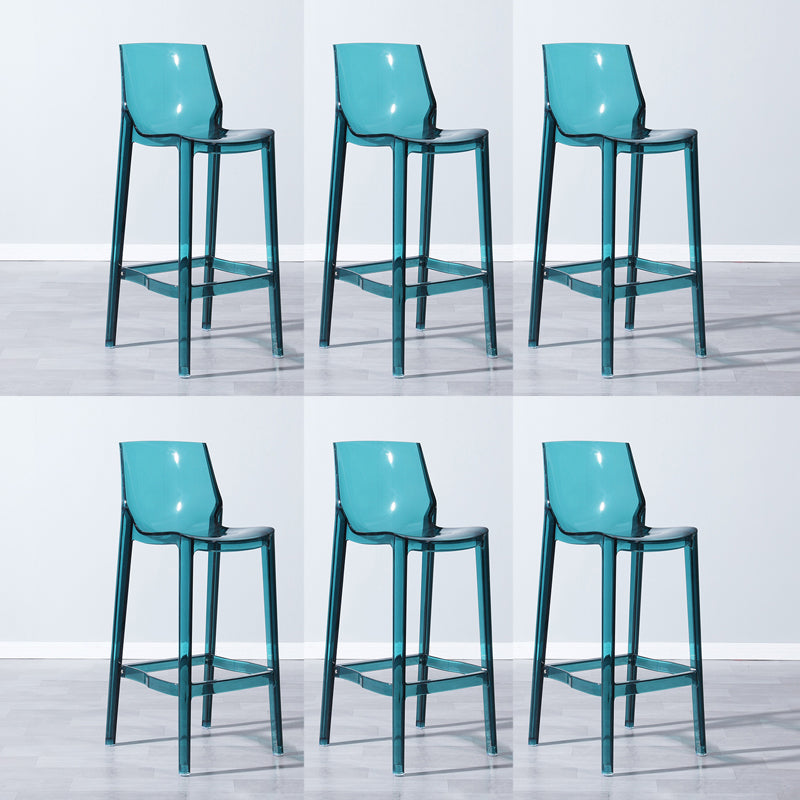 Industrial Armless Low Back Stool Acrylic Bar Stool for Living Room