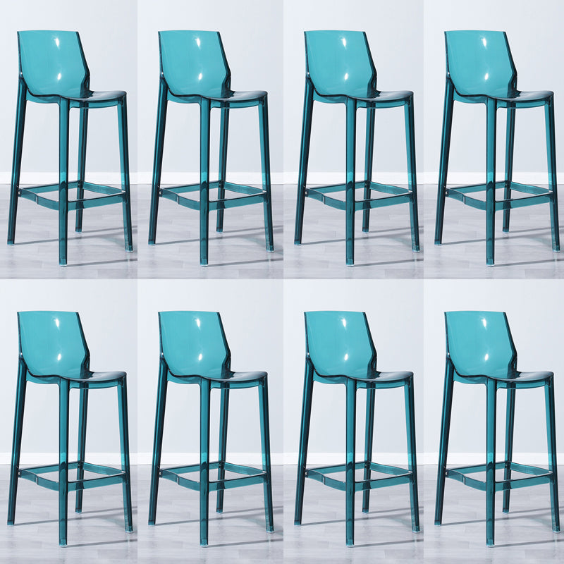 Industrial Armless Low Back Stool Acrylic Bar Stool for Living Room
