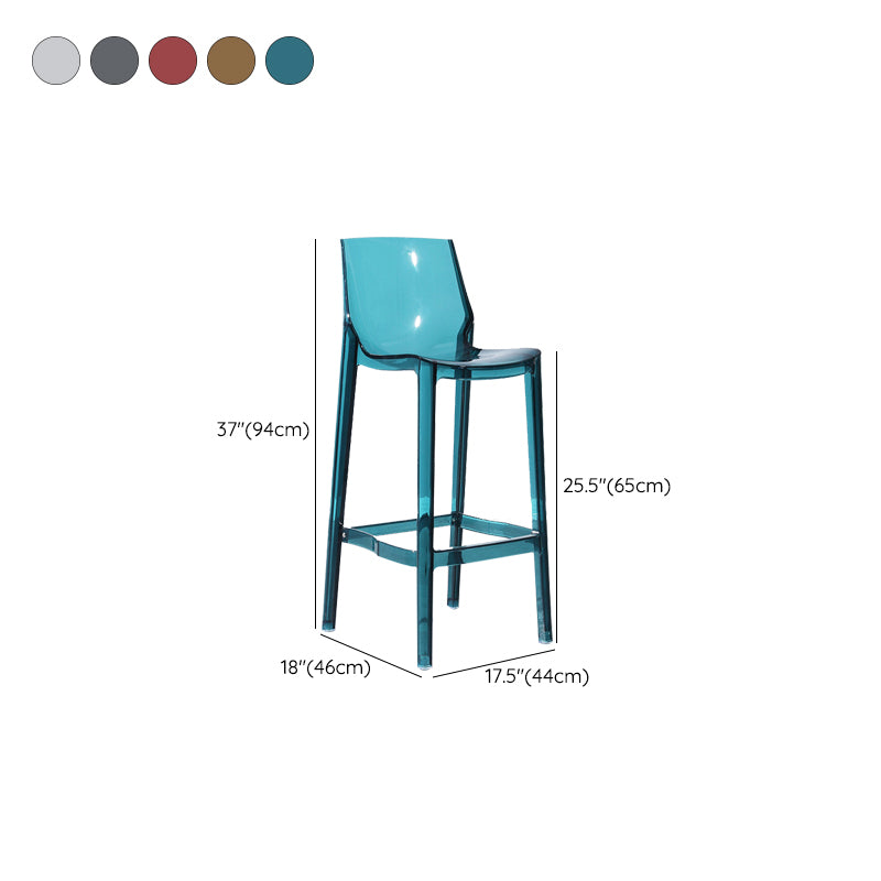 Industrial Armless Low Back Stool Acrylic Bar Stool for Living Room
