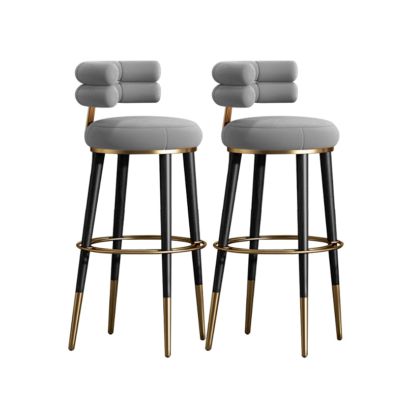 Glam Velvet Upholstered Bar Stool Indoor Low Back Armless Stool