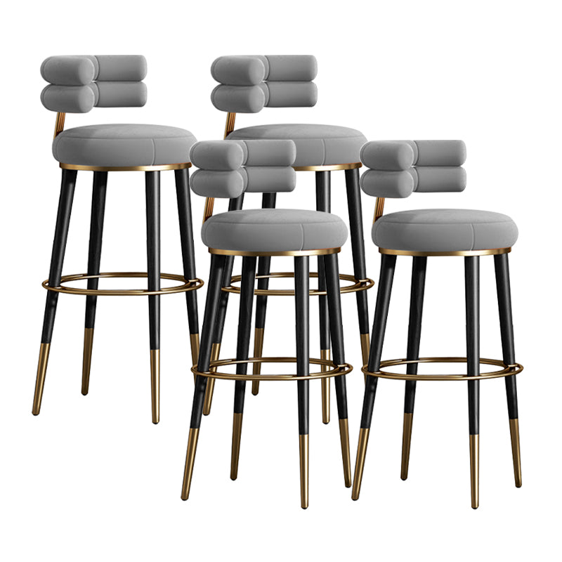 Glam Velvet Upholstered Bar Stool Indoor Low Back Armless Stool
