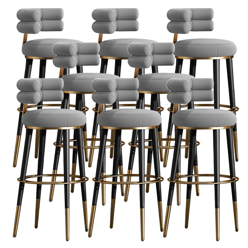 Glam Velvet Upholstered Bar Stool Indoor Low Back Armless Stool