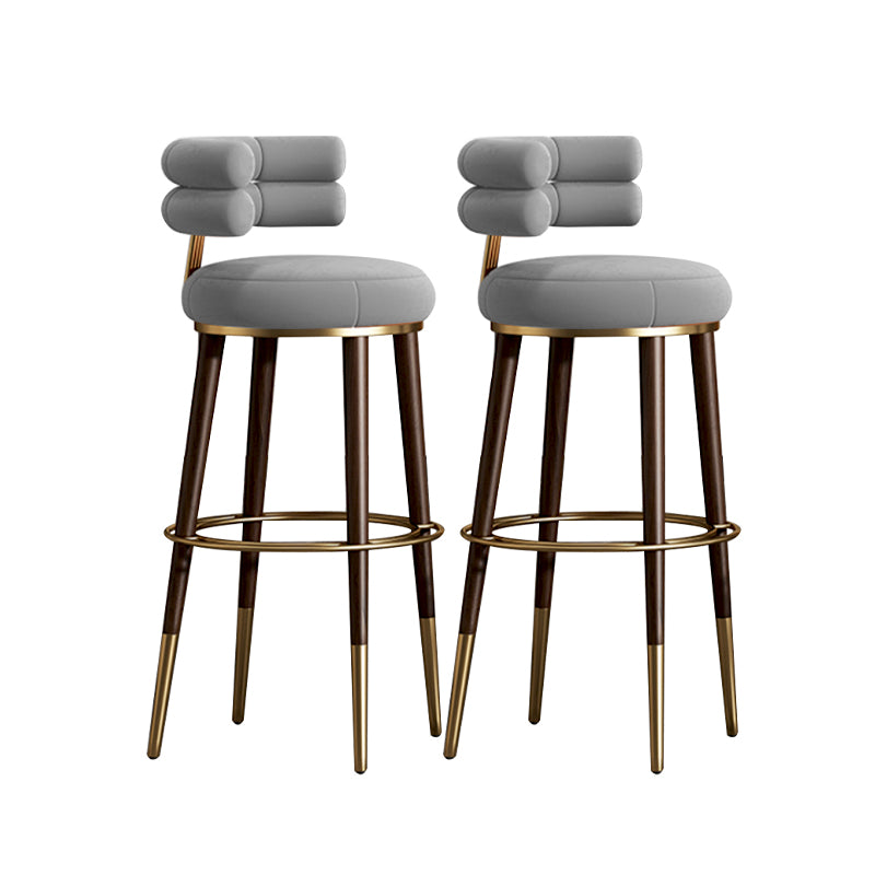 Glam Velvet Upholstered Bar Stool Indoor Low Back Armless Stool